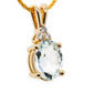 The Goshenite Three Stone Accent Pendant Yellow Gold