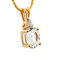 The Goshenite Three Stone Accent Pendant Yellow Gold