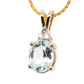 The Goshenite Three Stone Accent Pendant Yellow Gold