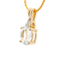 The Goshenite Three Stone Accent Pendant Yellow Gold