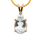 The Goshenite Three Stone Accent Pendant Yellow Gold