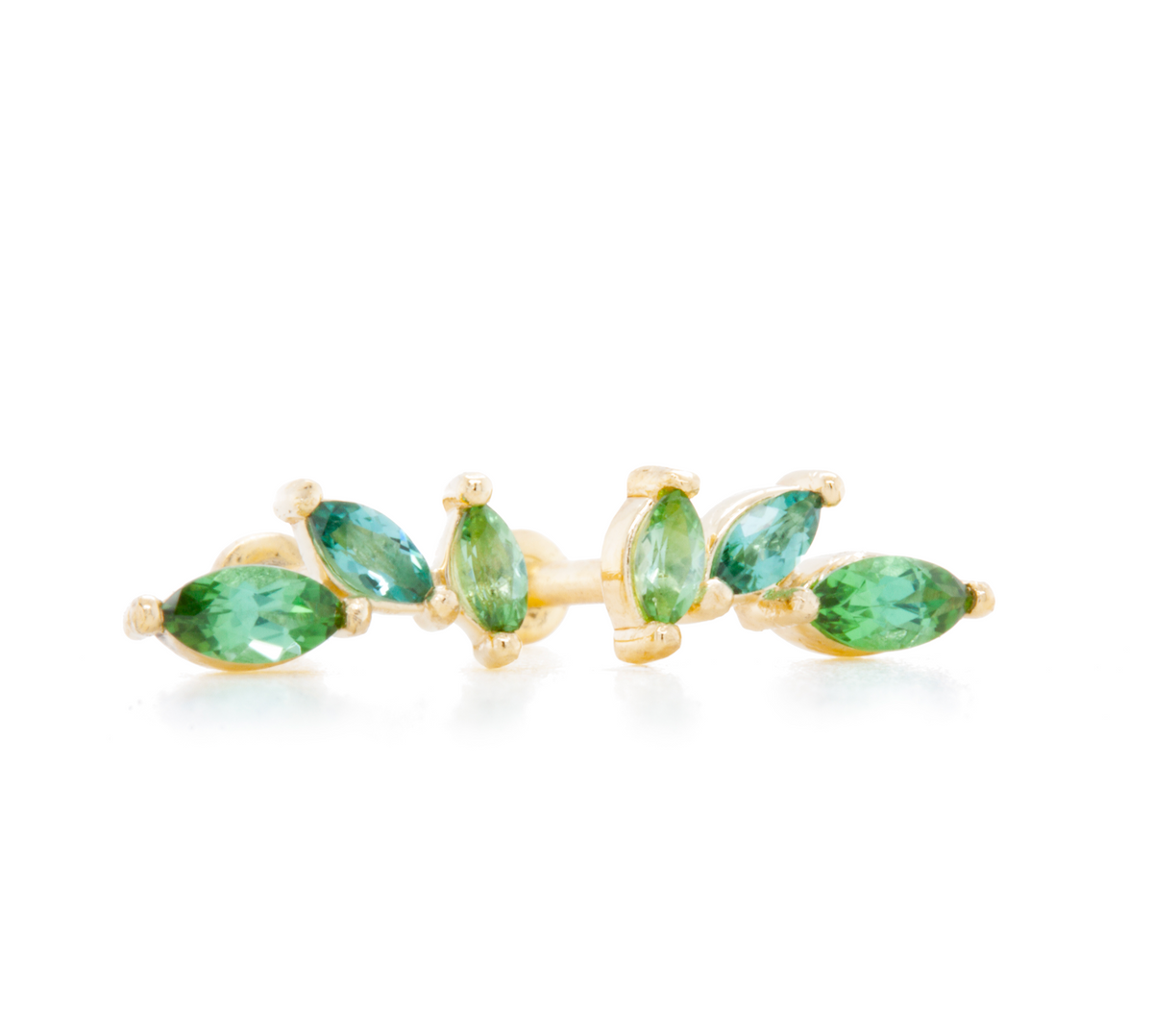 The Falling Leaves Studs Yellow Gold
