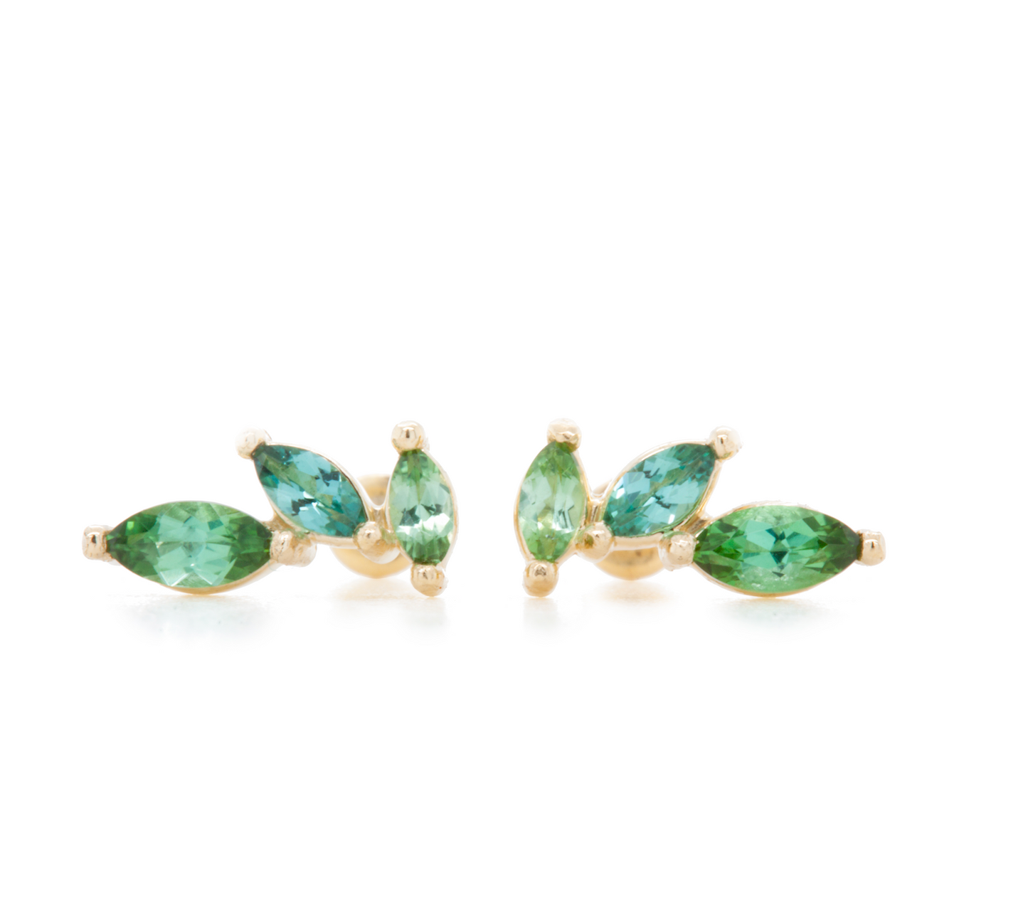 The Falling Leaves Studs Yellow Gold