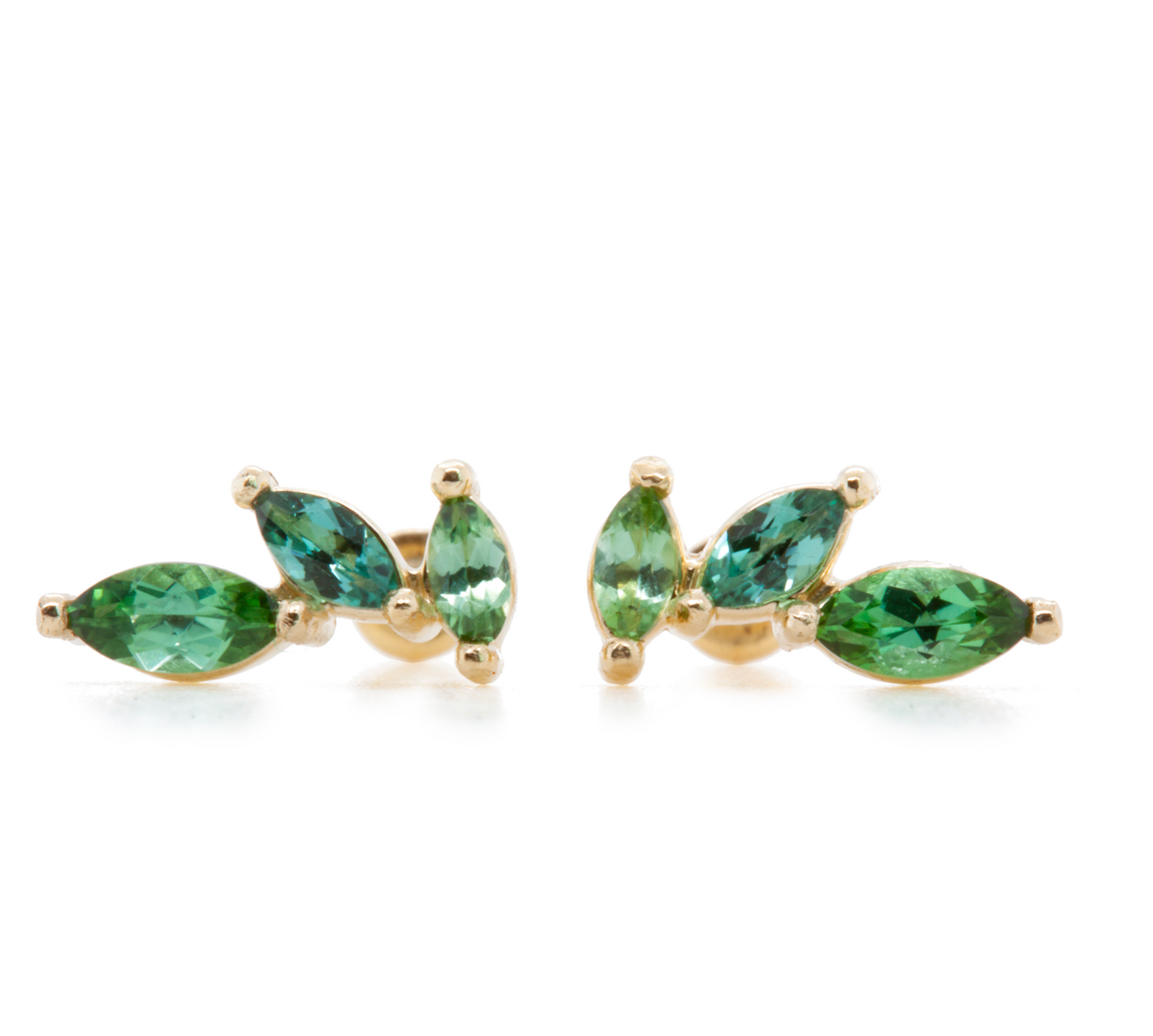 The Falling Leaves Studs Yellow Gold