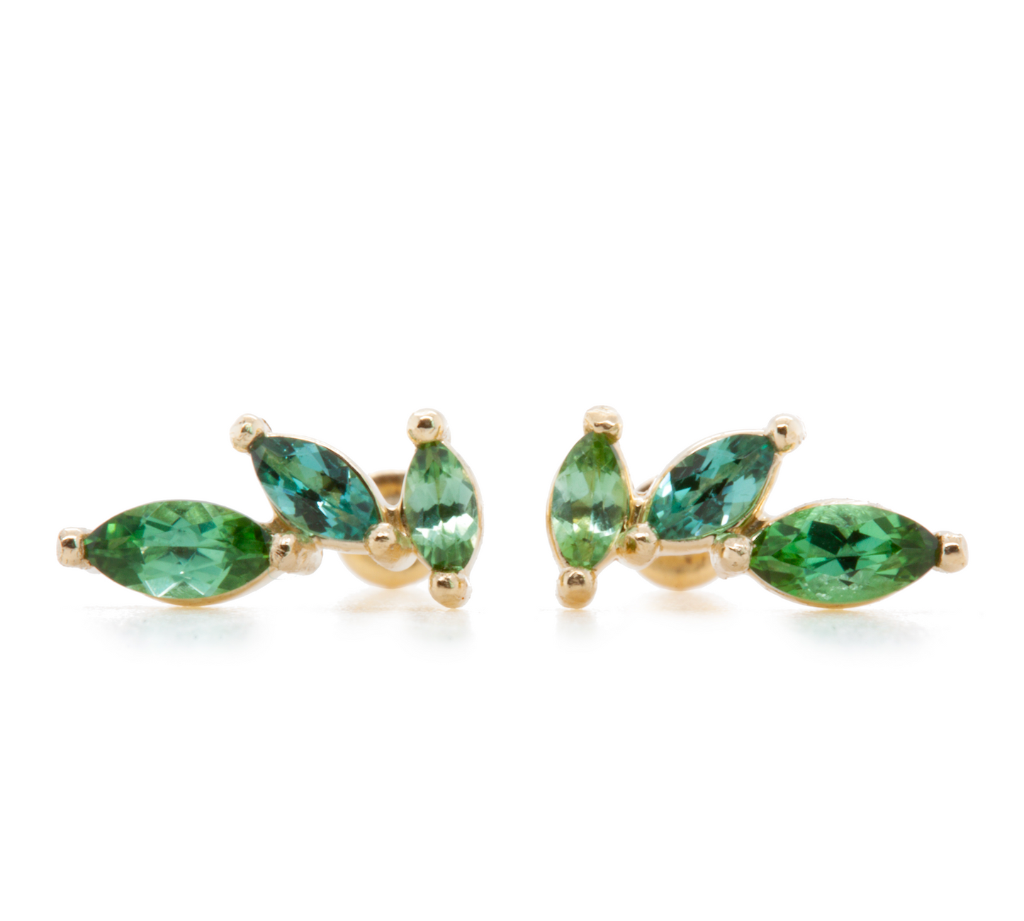 The Falling Leaves Studs Yellow Gold