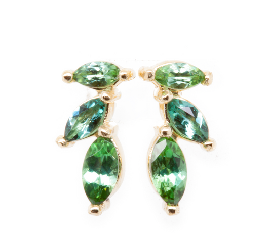 The Falling Leaves Studs Yellow Gold