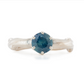 The Sapphire Mokume Notched Solitaire (Ready to Ship in Size 5)