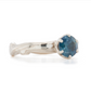 The Sapphire Mokume Notched Solitaire (Ready to Ship in Size 5)