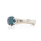The Sapphire Mokume Notched Solitaire (Ready to Ship in Size 5)