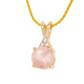The 14K Yellow Gold Rose Quartz Pendant with 3-Stone Accent