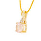 The 14K Yellow Gold Rose Quartz Pendant with 3-Stone Accent