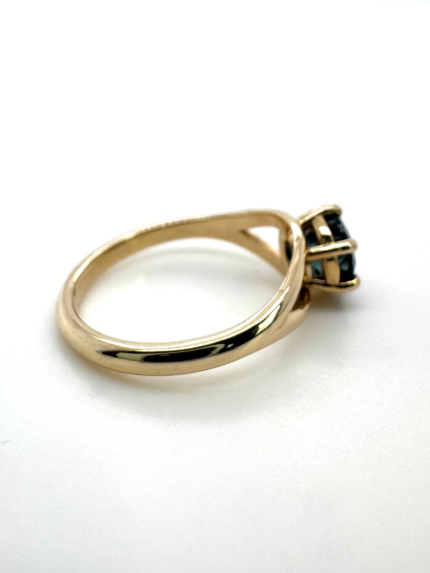 The Fairmined Split Shank MOYO Sapphire Solitaire (Ready to ship in size 6.5)