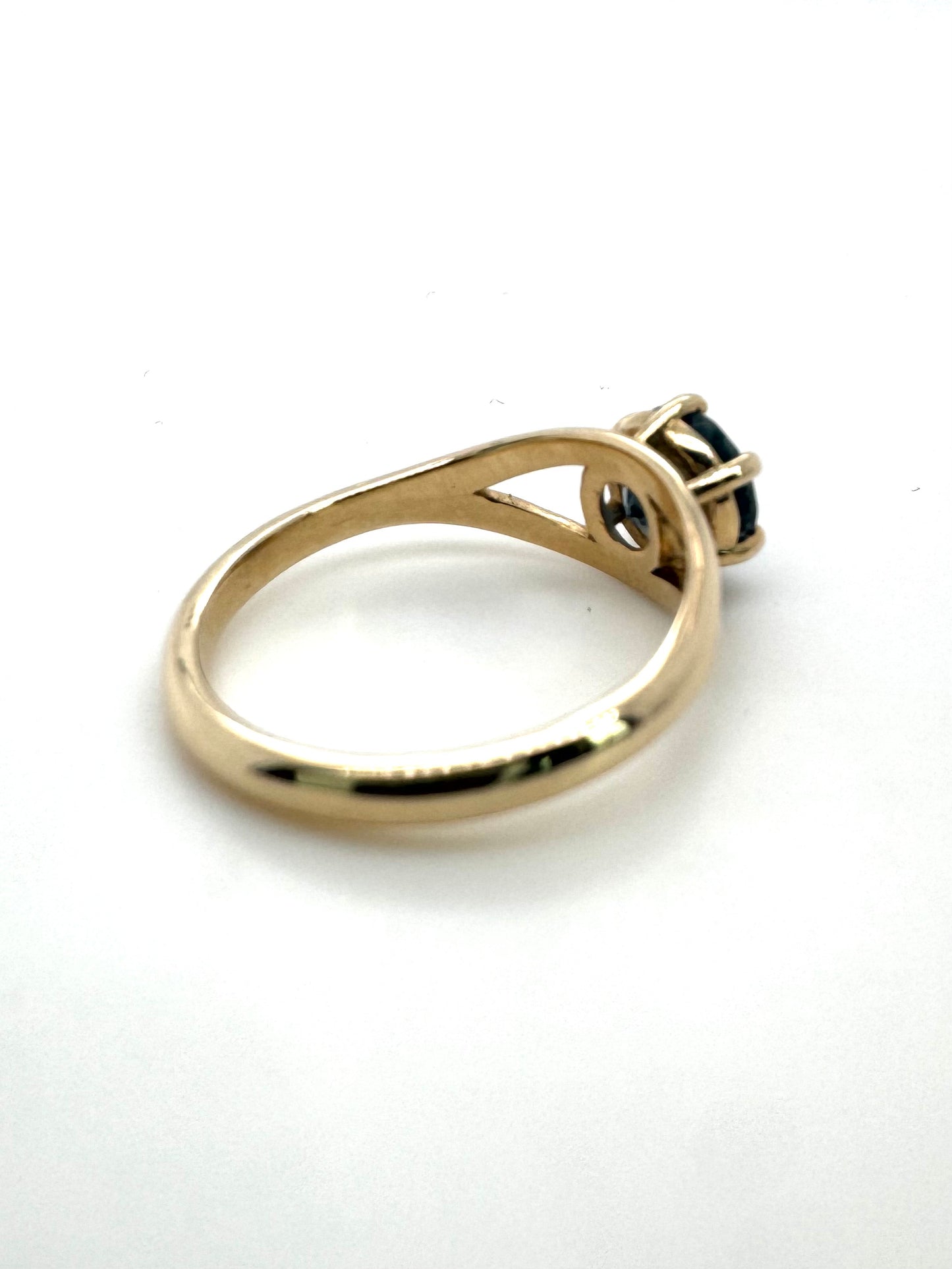 The Fairmined Split Shank MOYO Sapphire Solitaire (Ready to ship in size 6.5)