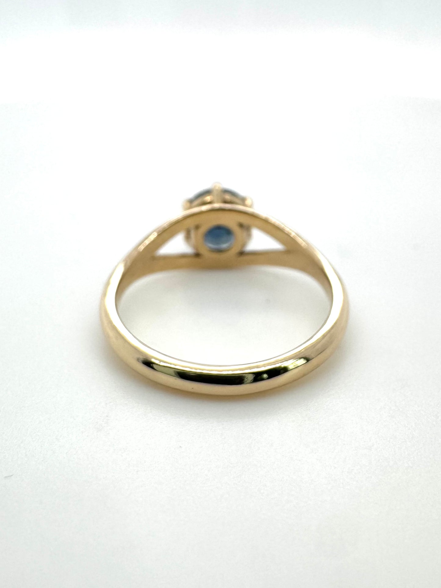 The Fairmined Split Shank MOYO Sapphire Solitaire (Ready to ship in size 6.5)