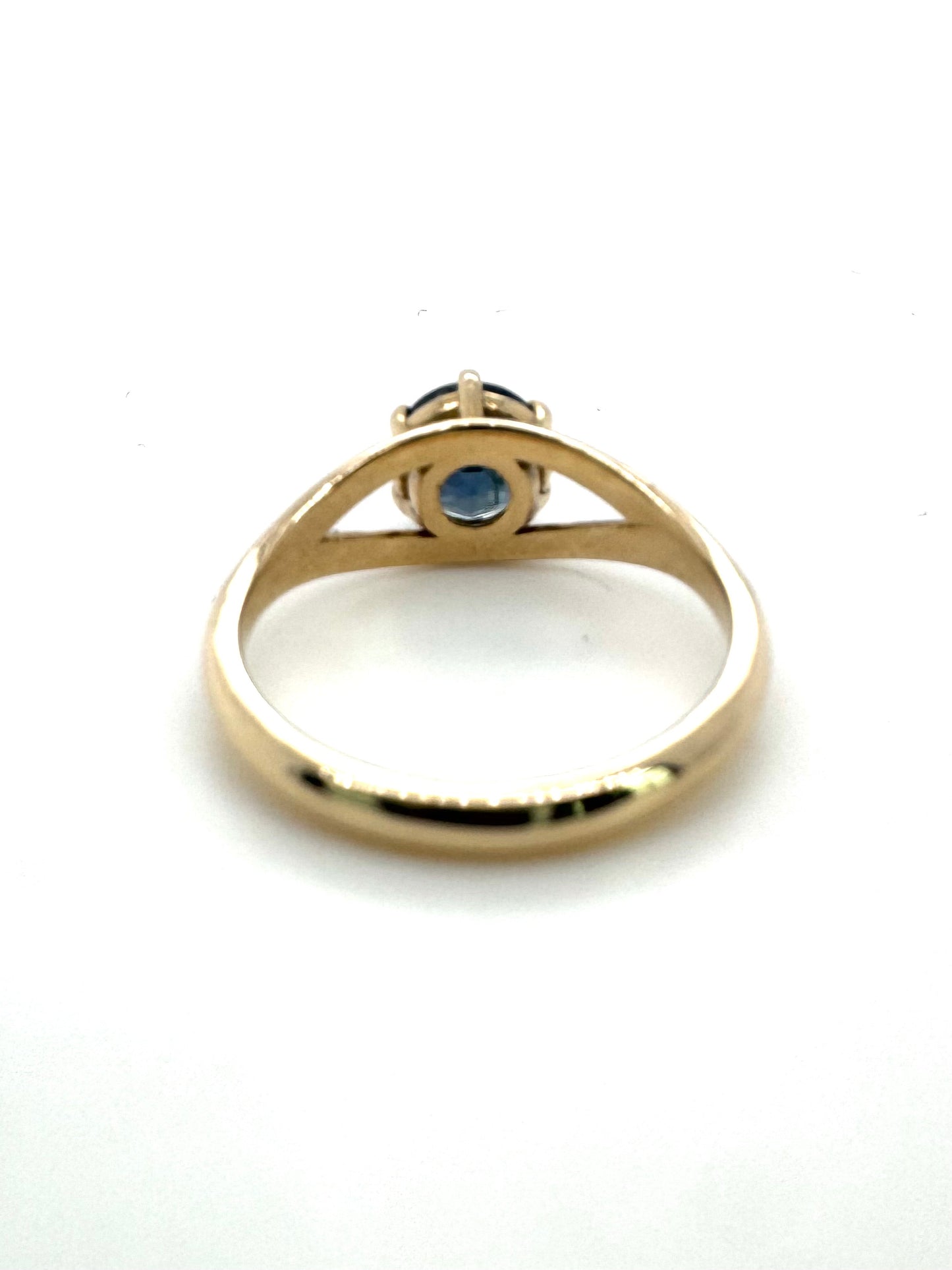 The Fairmined Split Shank MOYO Sapphire Solitaire (Ready to ship in size 6.5)