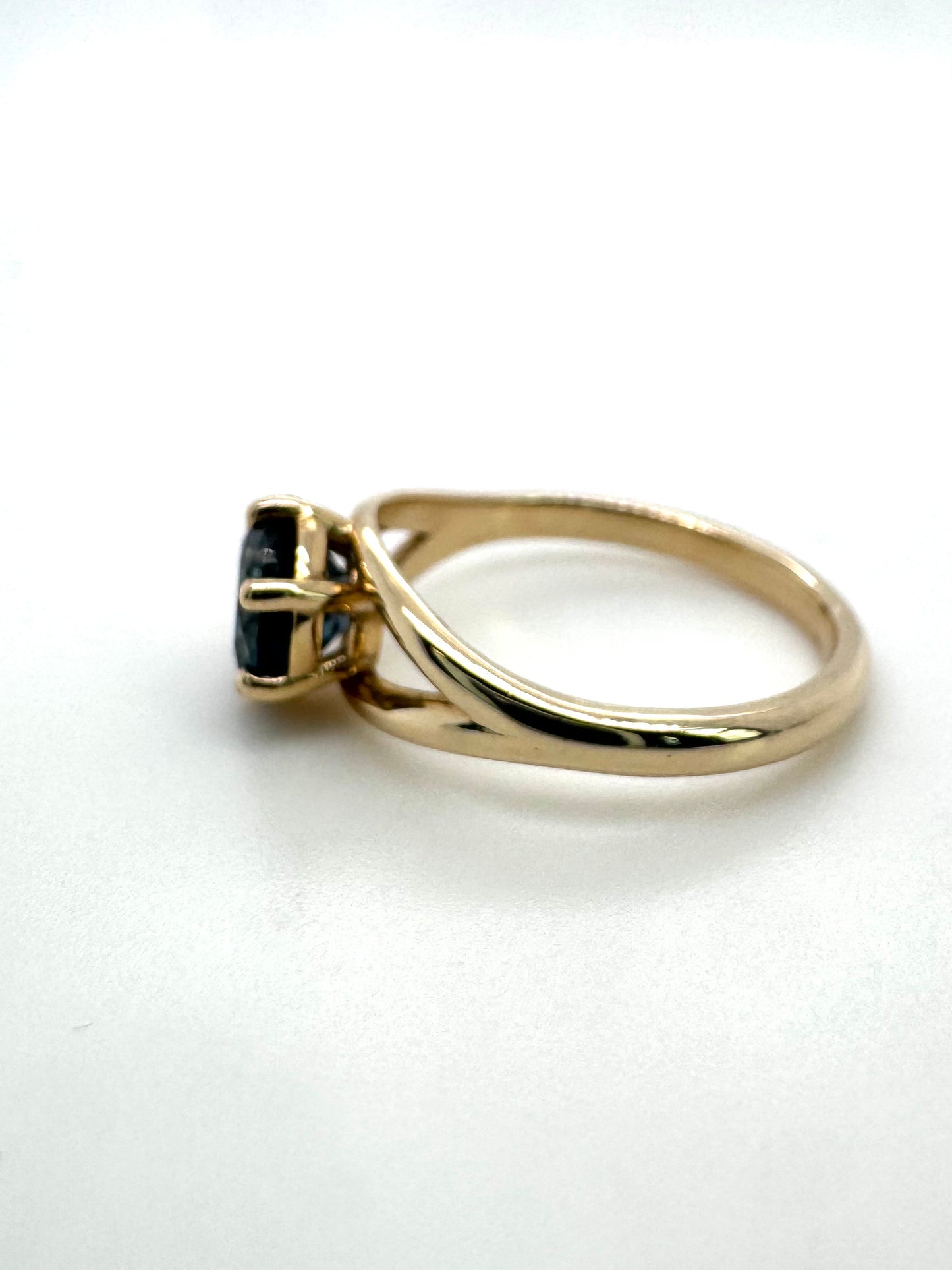 The Fairmined Split Shank MOYO Sapphire Solitaire (Ready to ship in size 6.5)