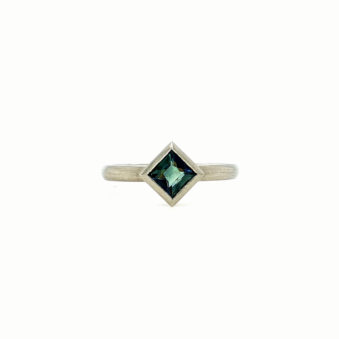 The Sapphire Princess-Cut Low Set Solitaire (Ready to ship in size 6.5)