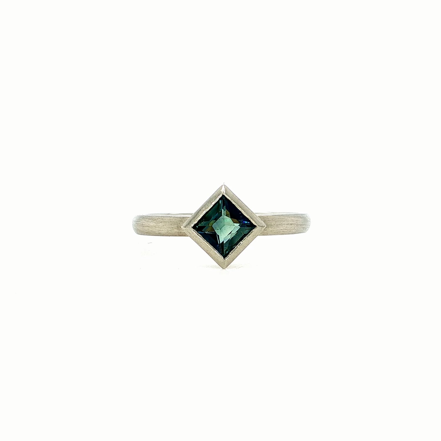 The Sapphire Princess-Cut Low Set Solitaire (Ready to ship in size 6.5)