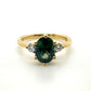 The Teal Sapphire Minimalist Oval Ring (Ready to ship in size 5.75)