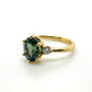 The Teal Sapphire Minimalist Oval Ring (Ready to ship in size 5.75)