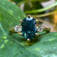 The Teal Sapphire Minimalist Oval Ring (Ready to ship in size 5.75)