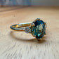 The Teal Sapphire Minimalist Oval Ring (Ready to ship in size 5.75)