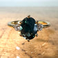The Teal Sapphire Minimalist Oval Ring (Ready to ship in size 5.75)