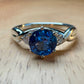 The Fairmined Sri Lankan Sapphire and Diamond Three-Stone Twist Ring (Ready to ship in size 6.25)