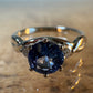 The Fairmined Sri Lankan Sapphire and Diamond Three-Stone Twist Ring (Ready to ship in size 6.25)
