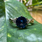 The Fairmined Sri Lankan Sapphire and Diamond Three-Stone Twist Ring (Ready to ship in size 6.25)
