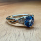 The Fairmined Sri Lankan Sapphire and Diamond Three-Stone Twist Ring (Ready to ship in size 6.25)