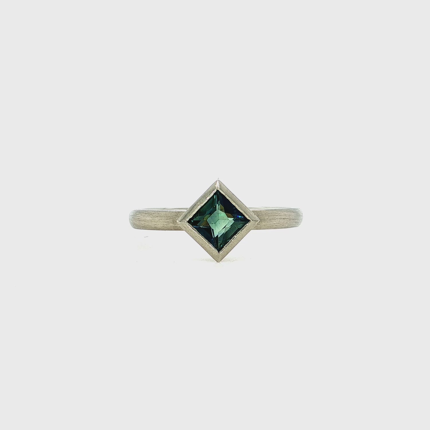 The Sapphire Princess-Cut Low Set Solitaire (Ready to ship in size 6.5)