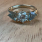 The Fairmined Diamond and Montana Sapphire Three-Stone Ring (Ready to ship in size 6.75)