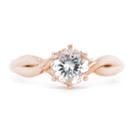 The Fairmined Rose Gold Goshenite Twist Ring (Ready to ship in size 6.25) - W.R. Metalarts