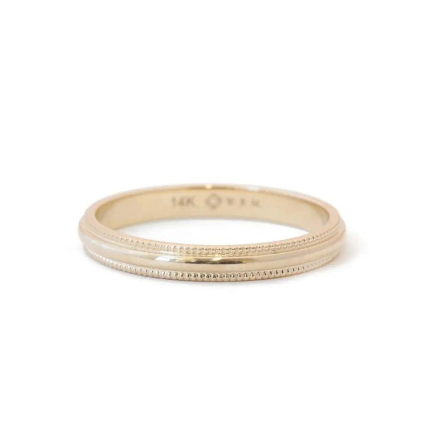 Yellow gold milgrain band (Ready to ship in 14K yellow gold and size 5)