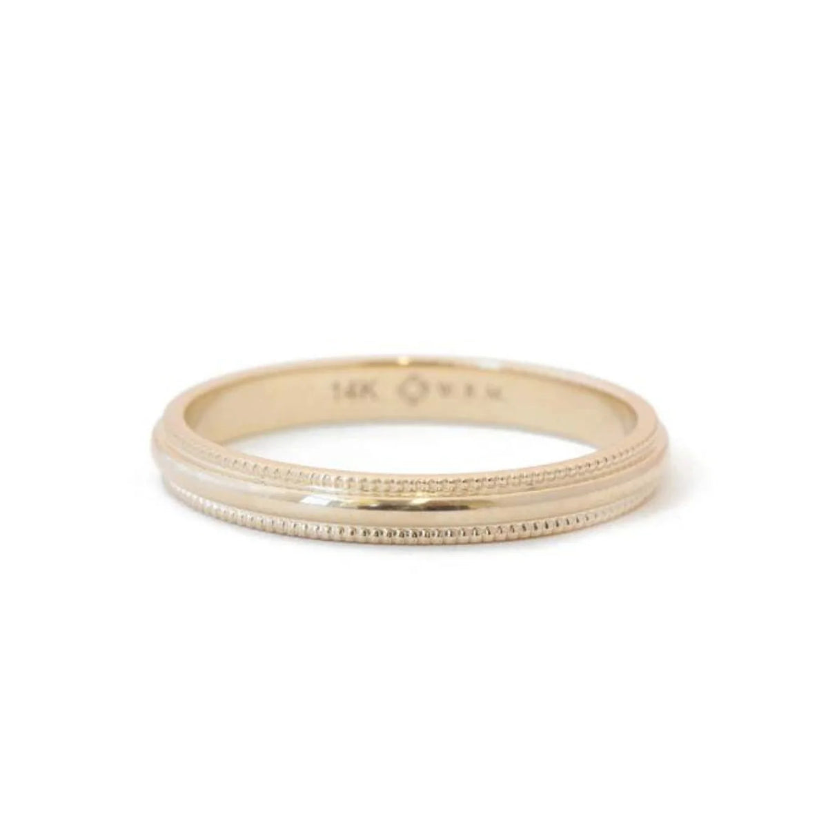 Yellow gold milgrain band (Ready to ship in 14K yellow gold and size 5)
