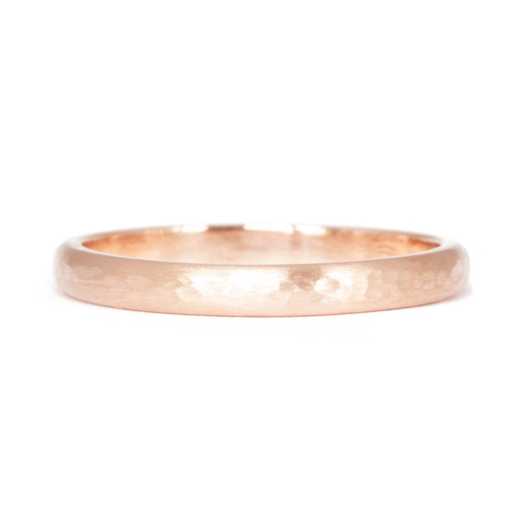 The Rose Gold Hammered Band (Ready to ship in 2.5mm width size 4.25) - W.R. Metalarts