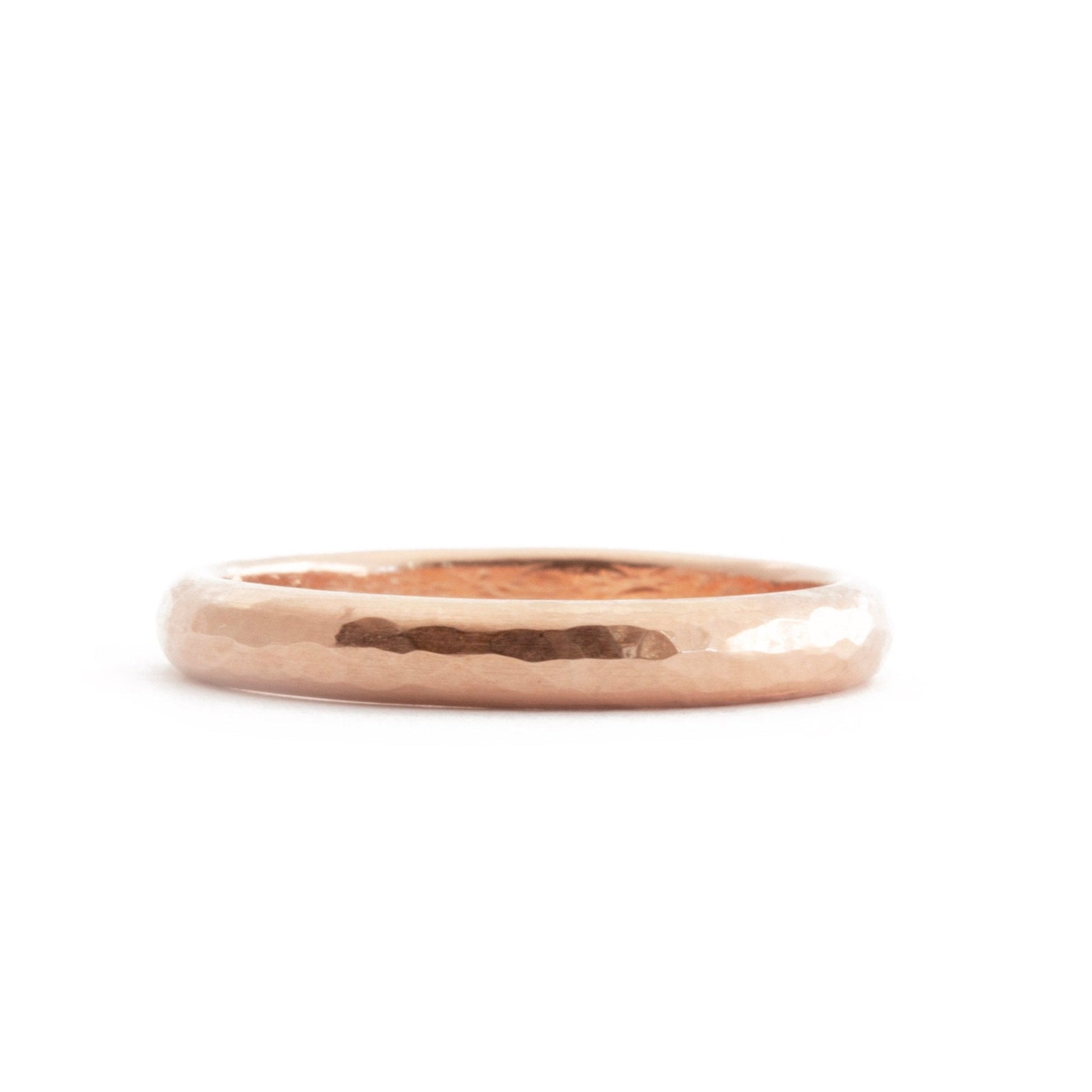 The Rose Gold Hammered Band (Ready to ship in 2.5mm width size 4.25) - W.R. Metalarts