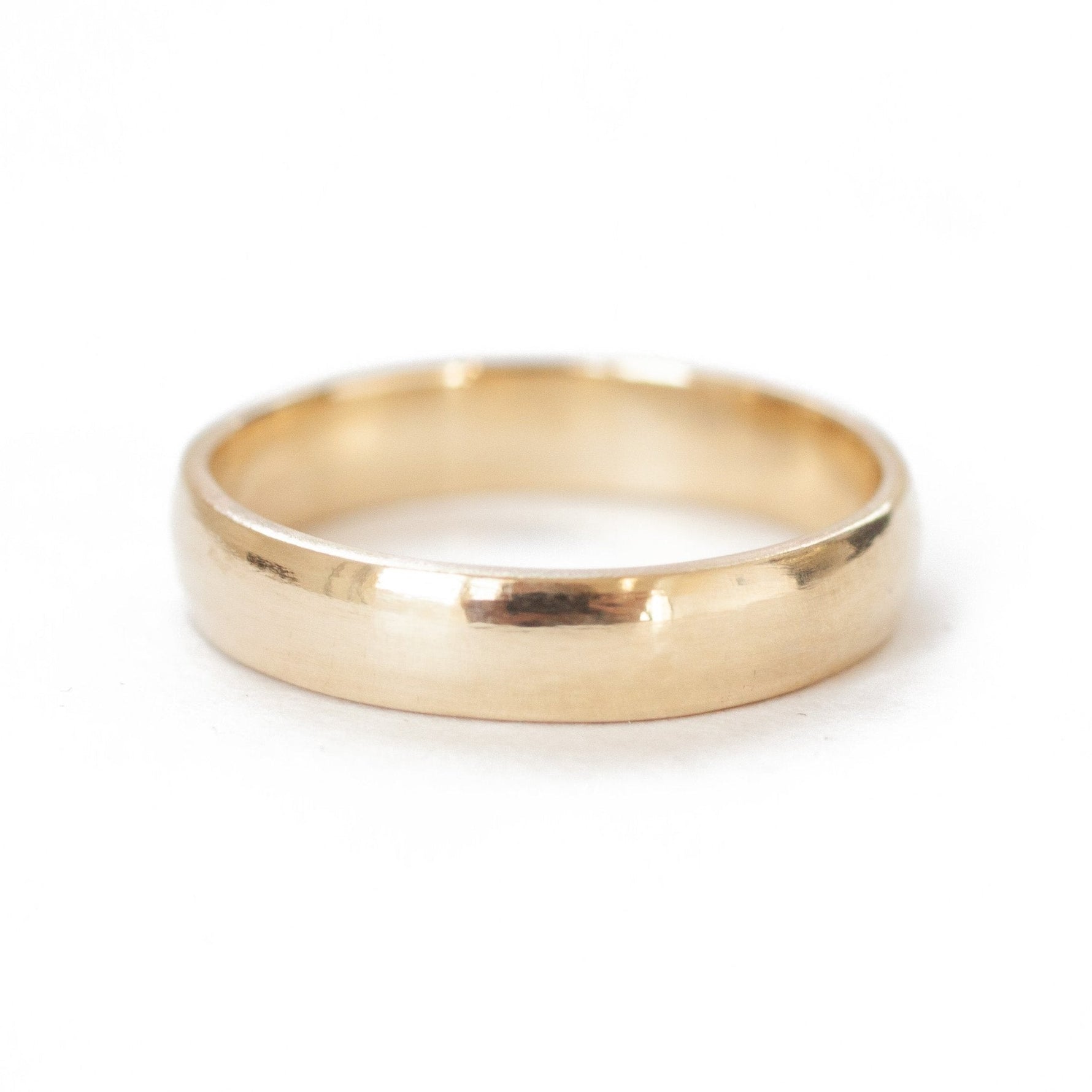 The Yellow Gold Classic Band (Ready to ship in 4mm width size 10.25 with a polished finish) - W.R. Metalarts