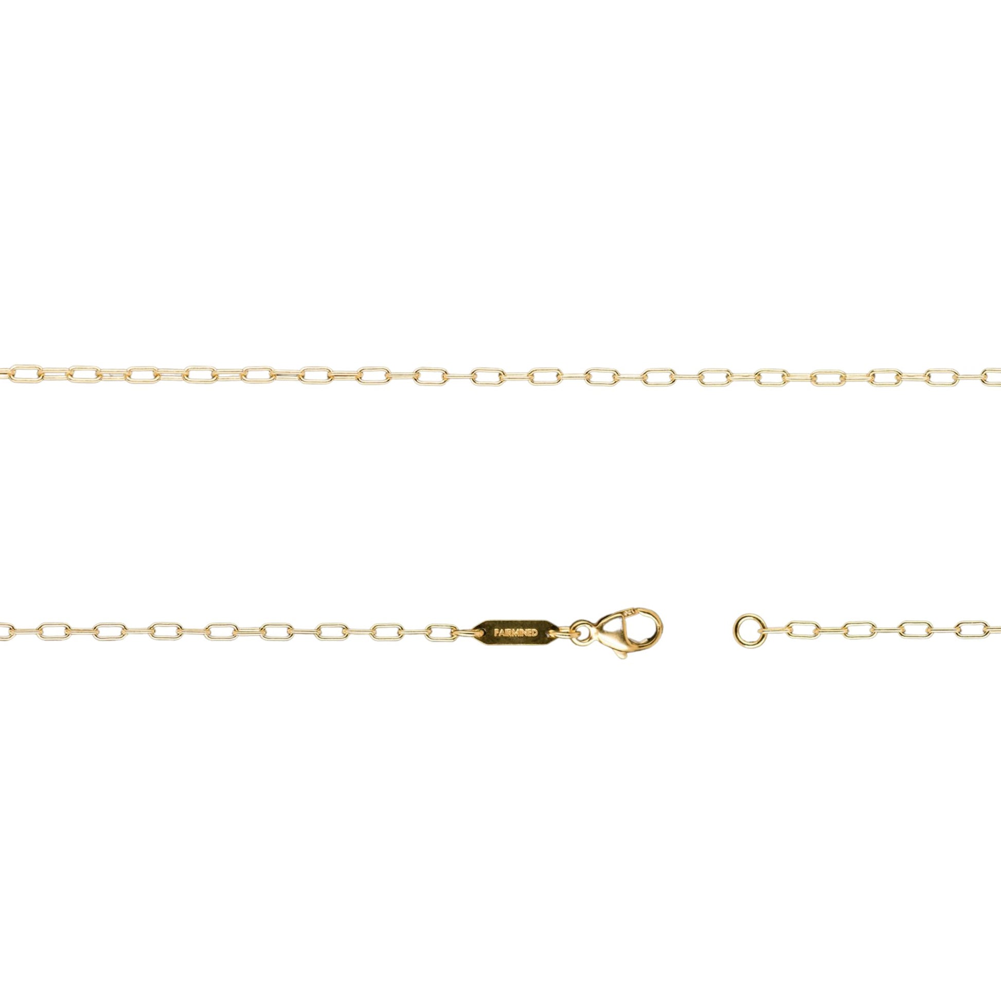 1.7mm x 3.5mm Rounded Paper Clip Chain in 14K Fairmined Gold - W.R. Metalarts
