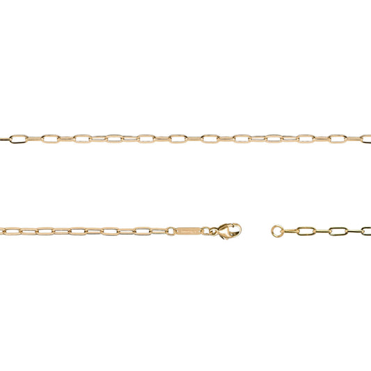 2.6mm x 5.7mm Flat Paper Clip Chain in 14K Fairmined Gold - W.R. Metalarts