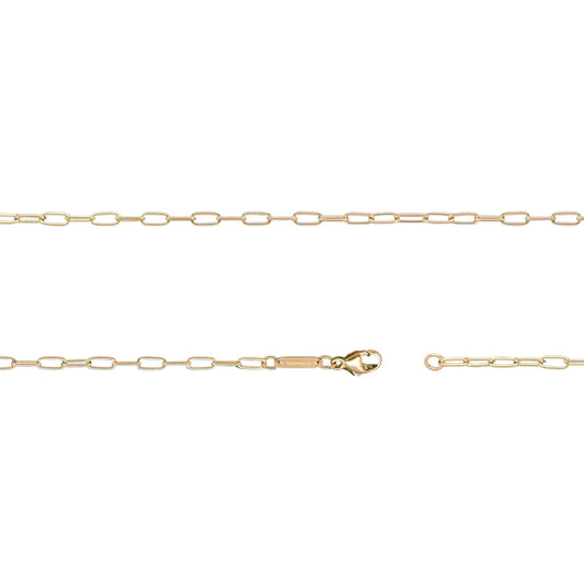 2.6mm x 5.7mm Rounded Paper Clip Chain in 14K Fairmined Gold - W.R. Metalarts