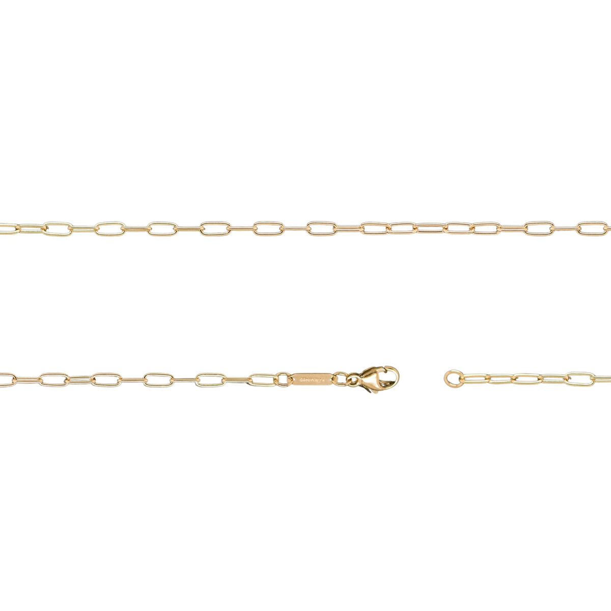2.6mm x 5.7mm Rounded Paper Clip Chain in 14K Fairmined Gold - W.R. Metalarts
