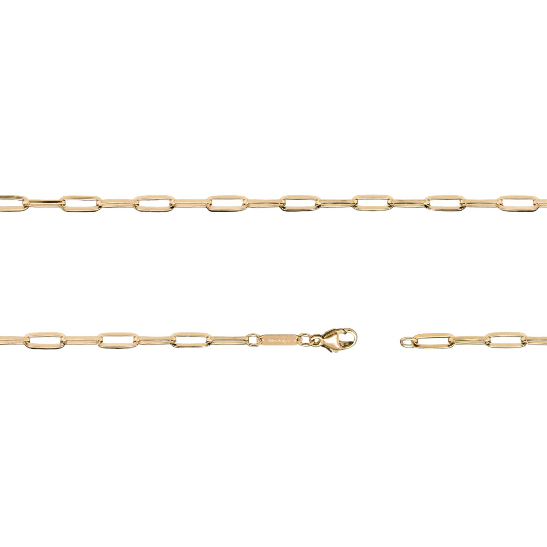 2.9mm x 8.3mm Flat Paper Clip Chain in 14K Fairmined Gold - W.R. Metalarts