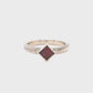 The Square Cut Garnet Mokume Ring