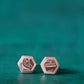 Copper Mokume Hexagon Studs - W.R. Metalarts