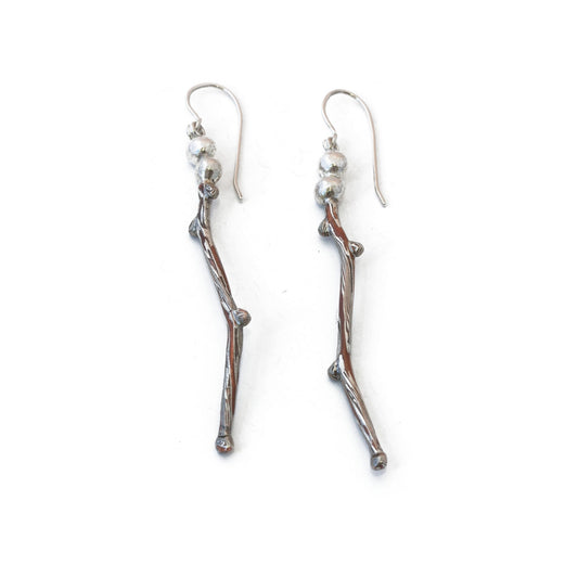 Mokume Branching Earrings - W.R. Metalarts