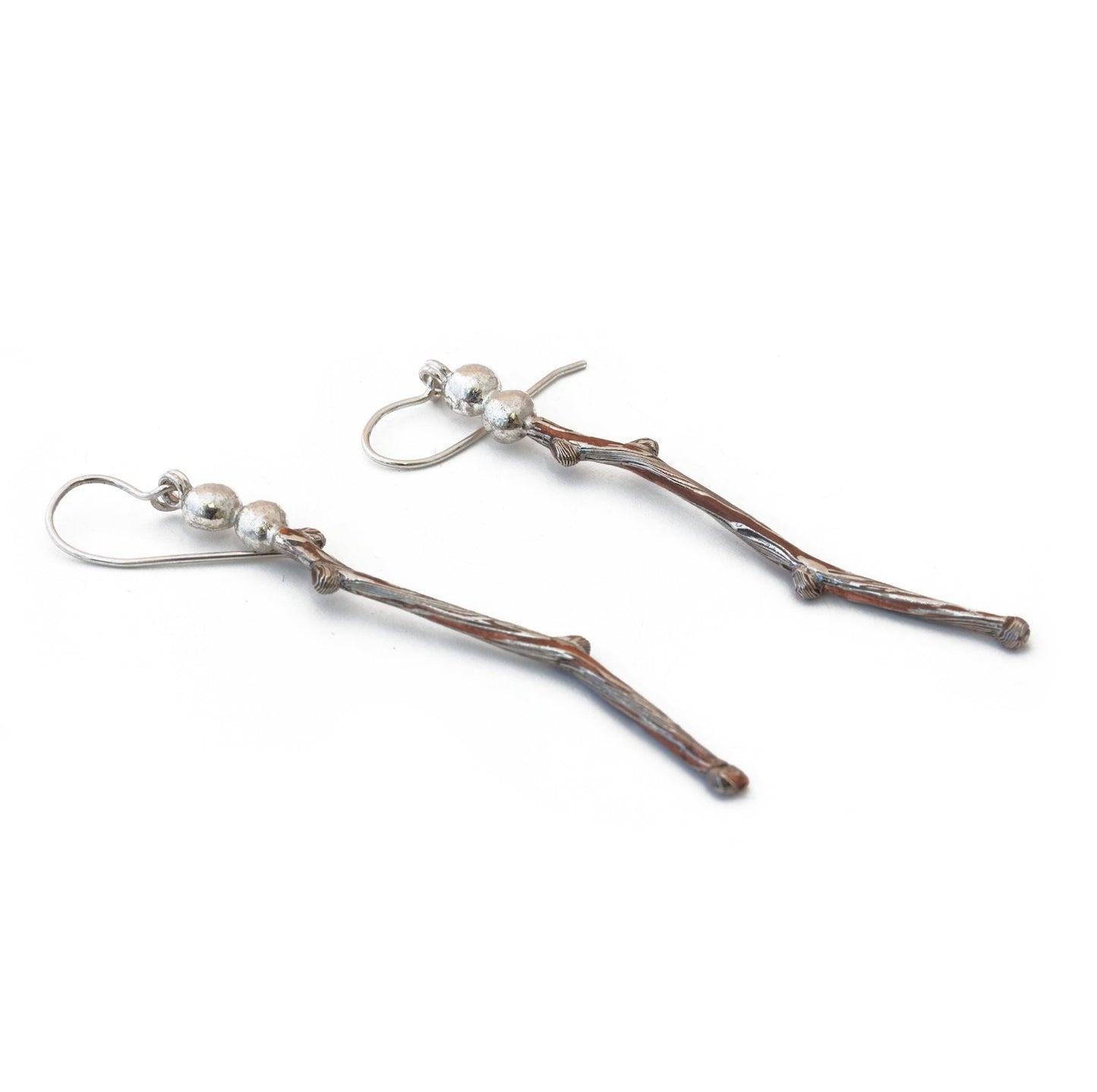 Mokume Branching Earrings - W.R. Metalarts