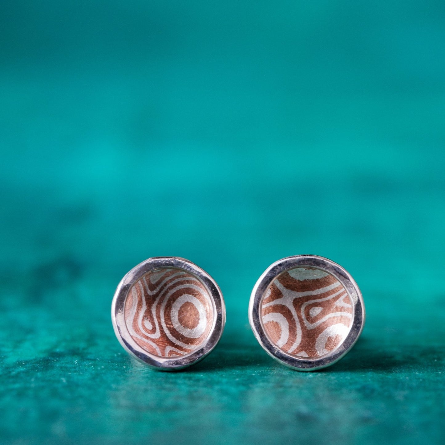 Mokume Dapped Studs - W.R. Metalarts