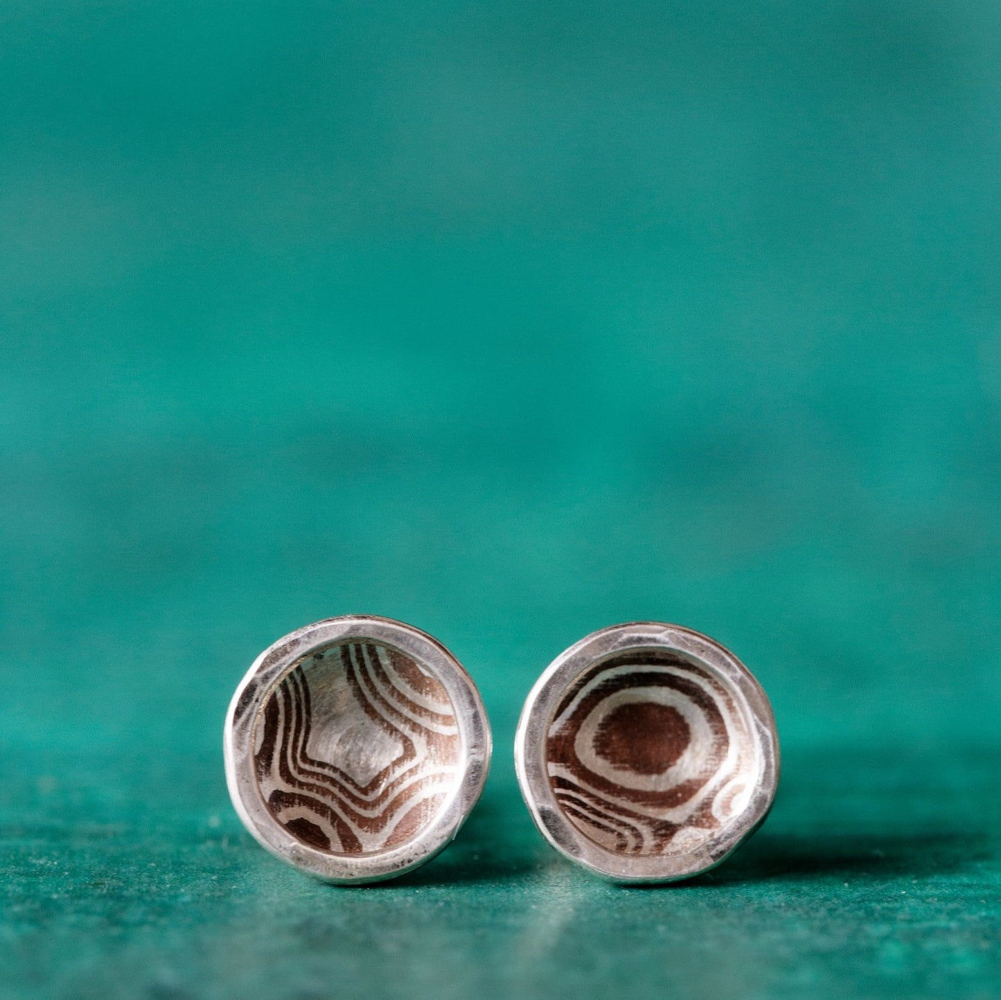 Mokume Dapped Studs - W.R. Metalarts